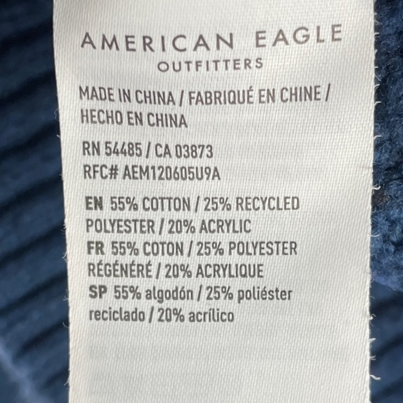 American Eagle Blue Cropped Sweater Size XS - Picture 7 of 7